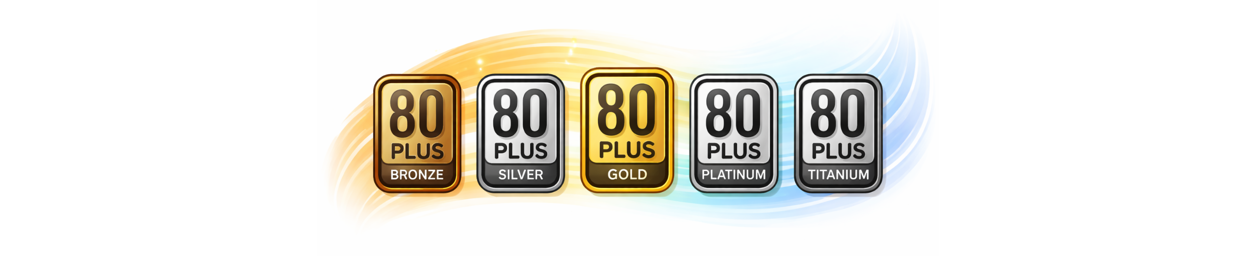 80 Plus certification tiers from Bronze to Titanium