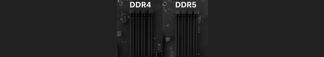 Motherboard RAM slots DDR4 and DDR5