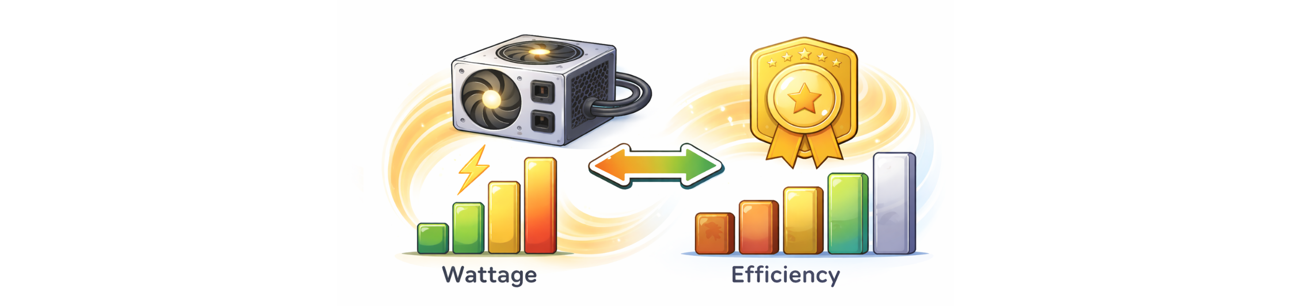 PSU wattage versus efficiency rating explained